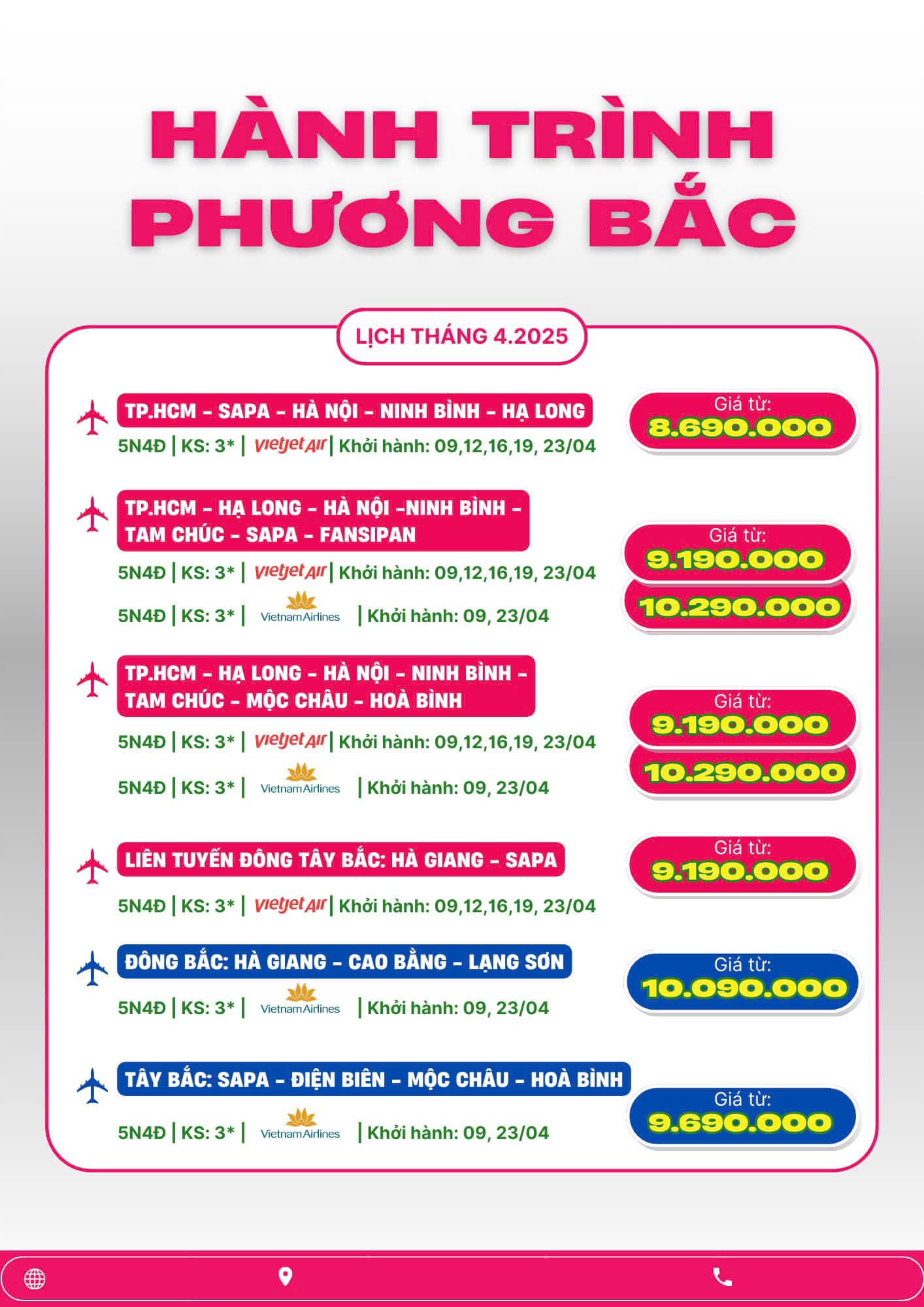 TOUR  TRONG NƯỚC VÀ NƯỚC NGOÀI 2025